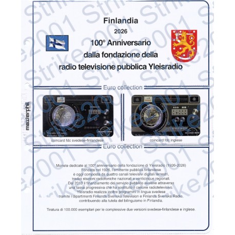 Kit Foglio Finlandia 2 Euro Comm. 2026  Yleisradio in folder