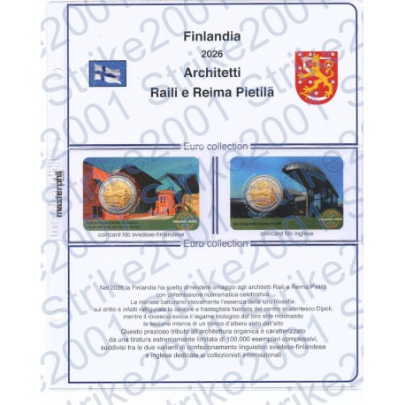 Kit Foglio Finlandia 2 Euro Comm. 2026 Architetti Raili e Reima in folder